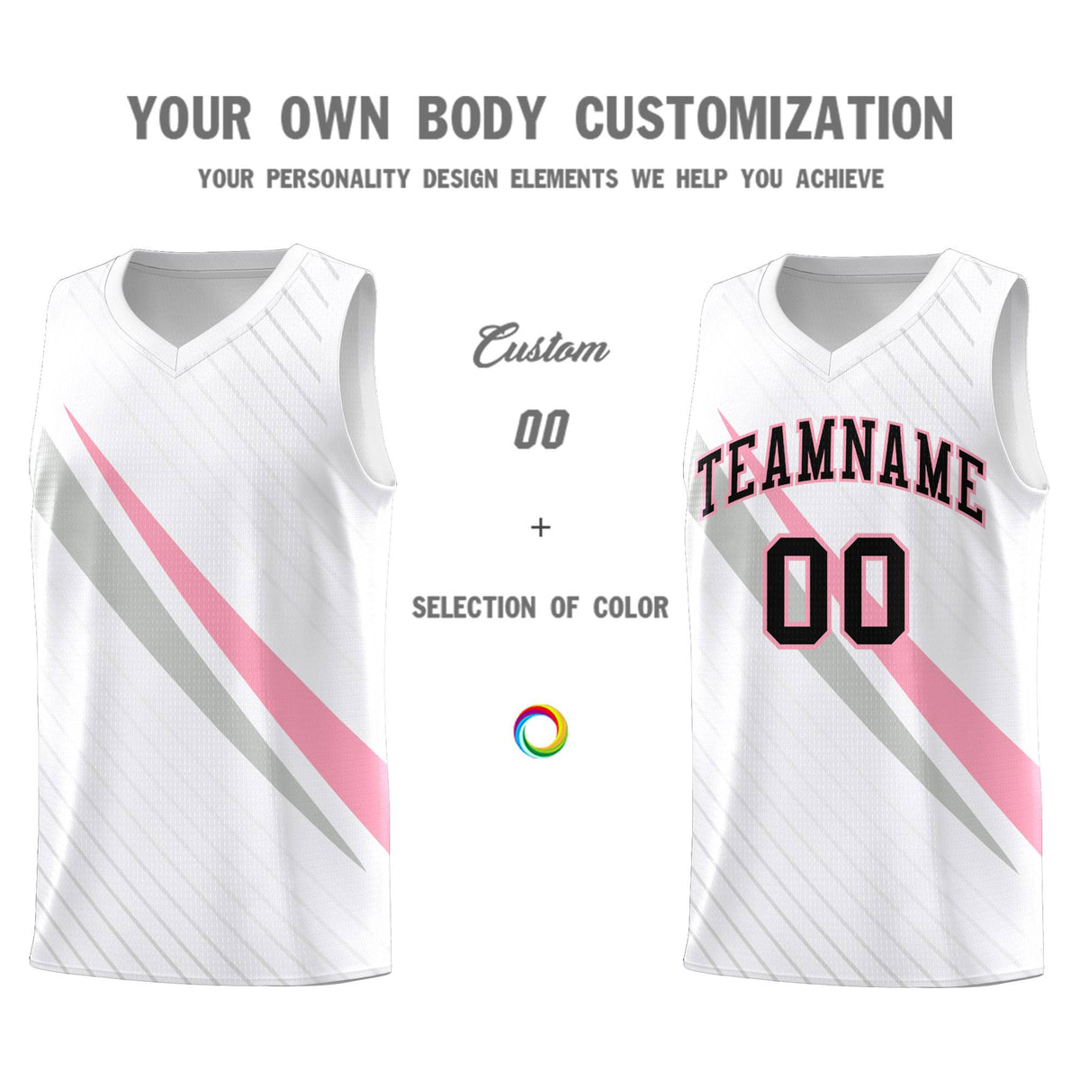 Custom White Diagonal Pinstripe Pattern Color Block Sports Uniform Basketball Jersey|KXKSHOP