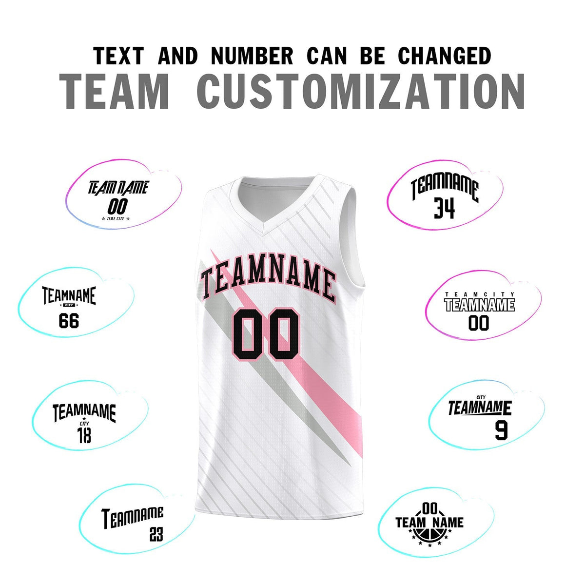 Custom White Diagonal Pinstripe Pattern Color Block Sports Uniform Basketball Jersey|KXKSHOP