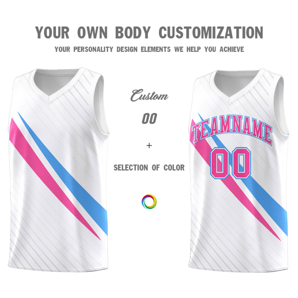 Custom White Diagonal Pinstripe Pattern Color Block Sports Uniform Basketball Jersey|KXKSHOP