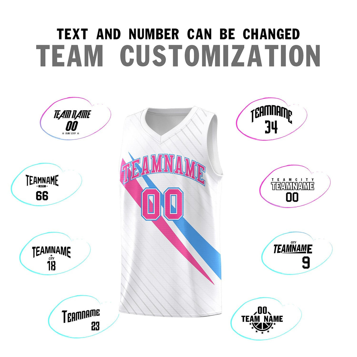 Custom White Diagonal Pinstripe Pattern Color Block Sports Uniform Basketball Jersey|KXKSHOP