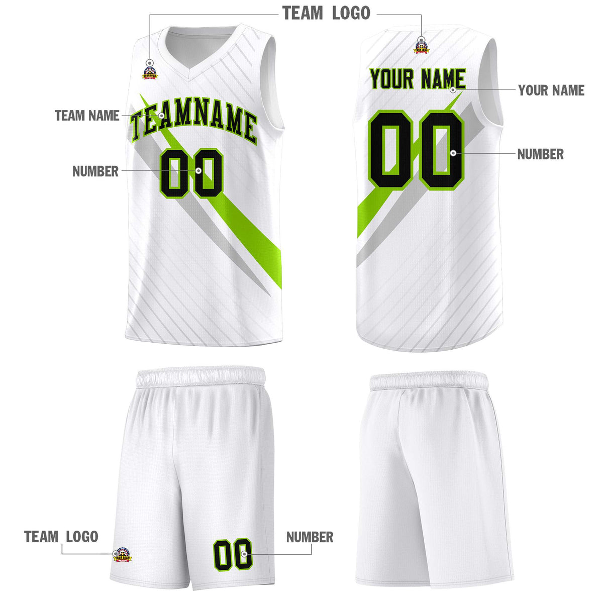 Custom White Diagonal Pinstripe Pattern Color Block Sports Uniform Basketball Jersey|KXKSHOP