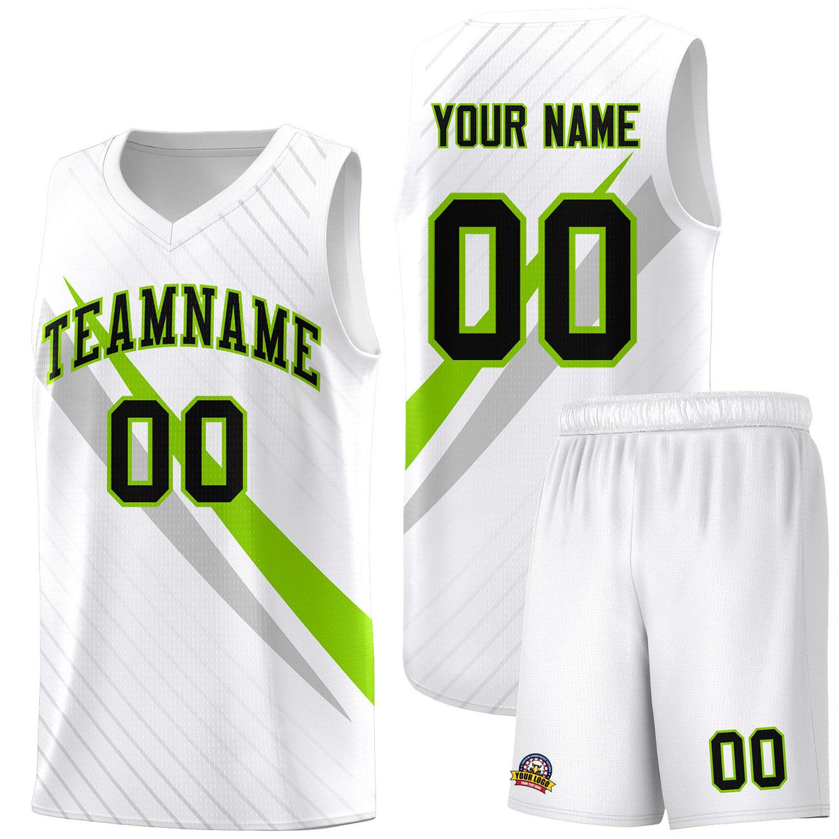 Custom White Diagonal Pinstripe Pattern Color Block Sports Uniform Basketball Jersey|KXKSHOP