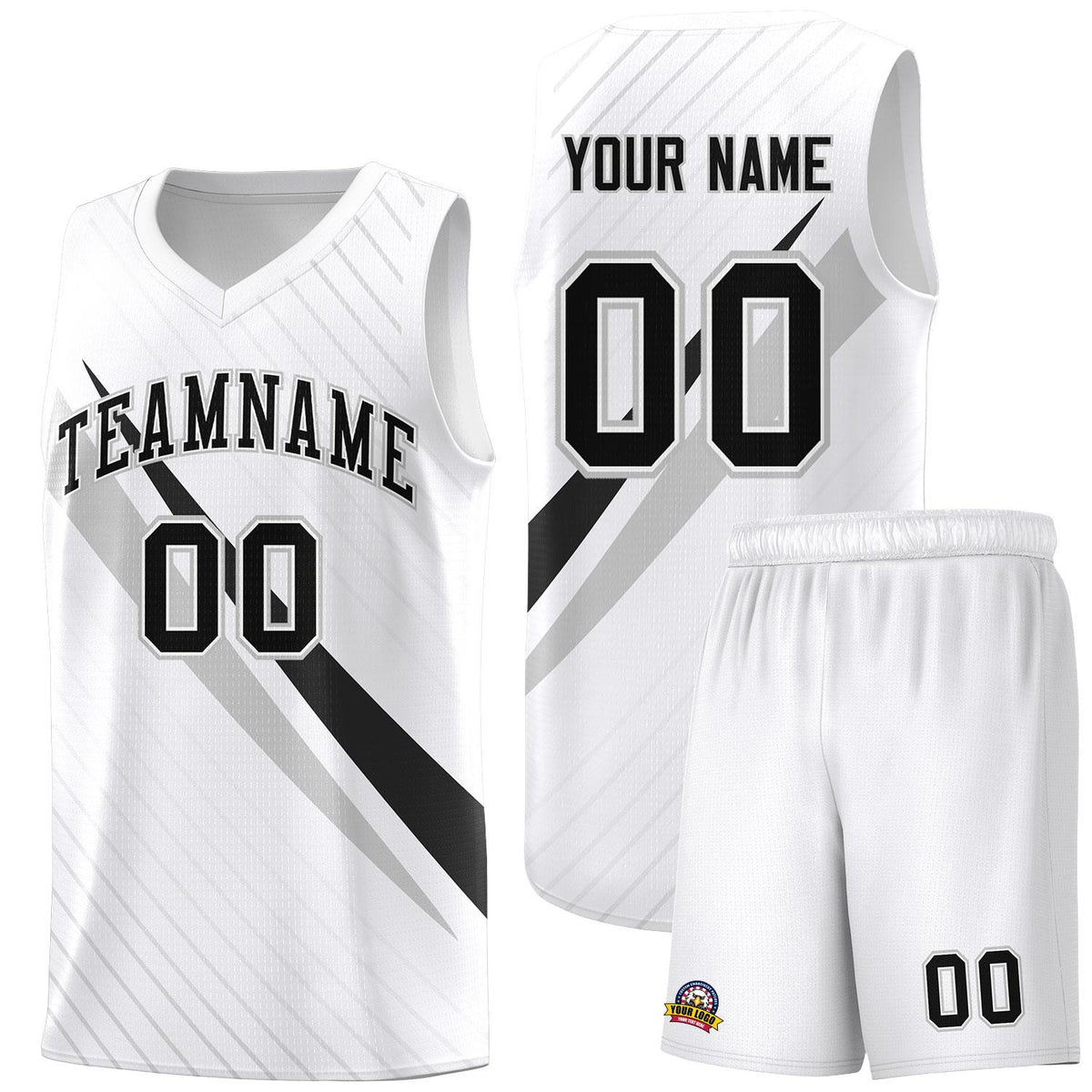 Custom White Diagonal Pinstripe Pattern Color Block Sports Uniform Basketball Jersey|KXKSHOP