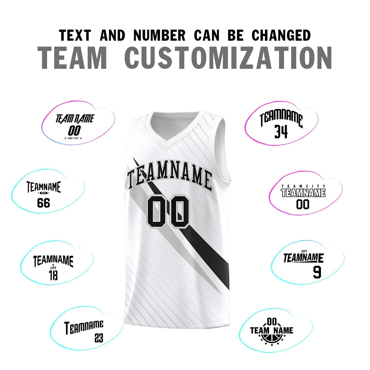 Custom White Diagonal Pinstripe Pattern Color Block Sports Uniform Basketball Jersey|KXKSHOP