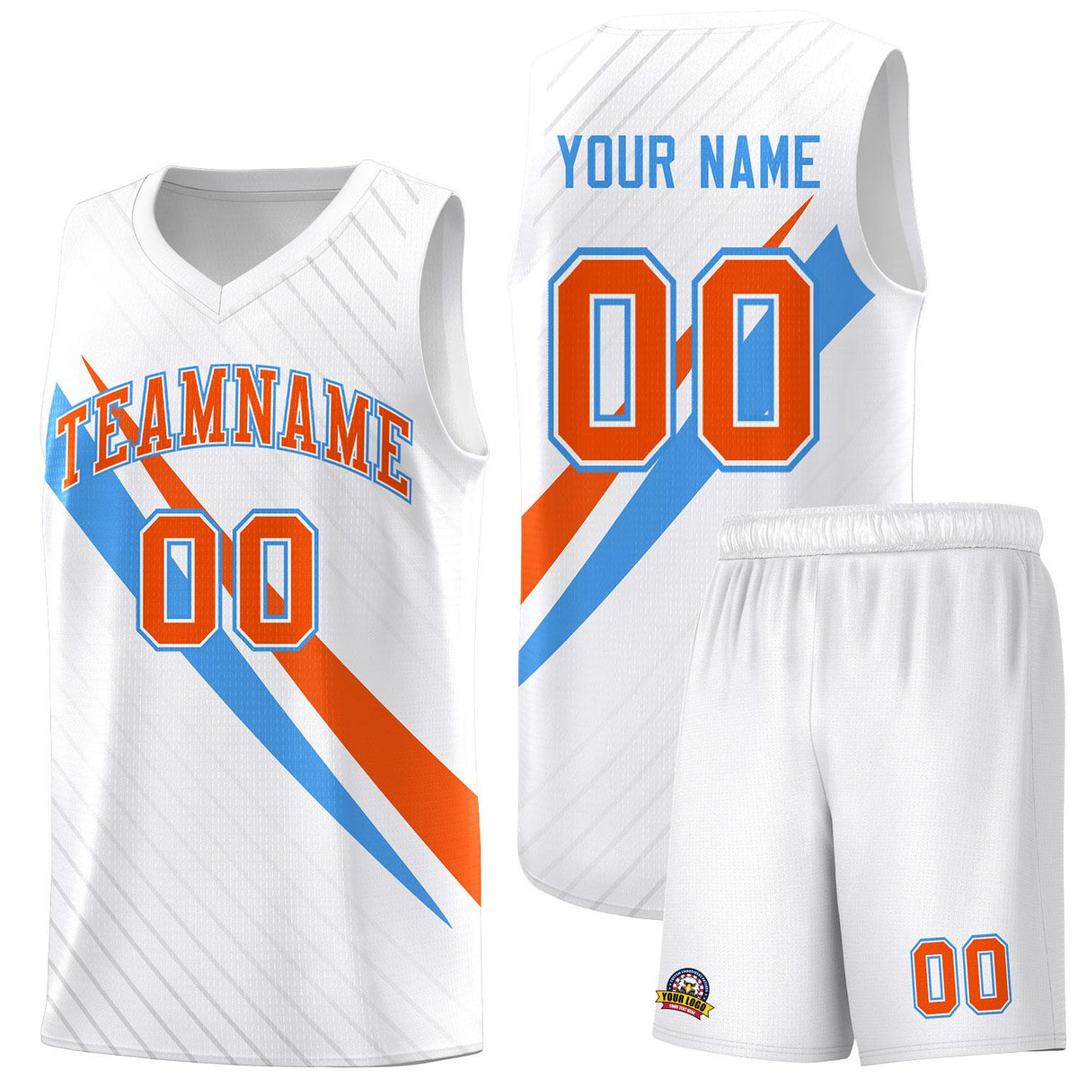 Custom White Diagonal Pinstripe Pattern Color Block Sports Uniform Basketball Jersey|KXKSHOP