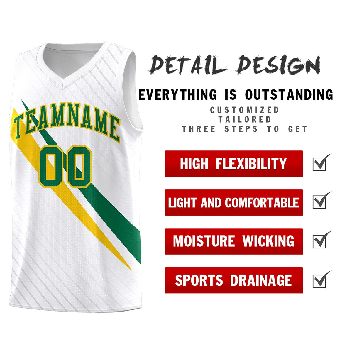 Custom White Diagonal Pinstripe Pattern Color Block Sports Uniform Basketball Jersey|KXKSHOP