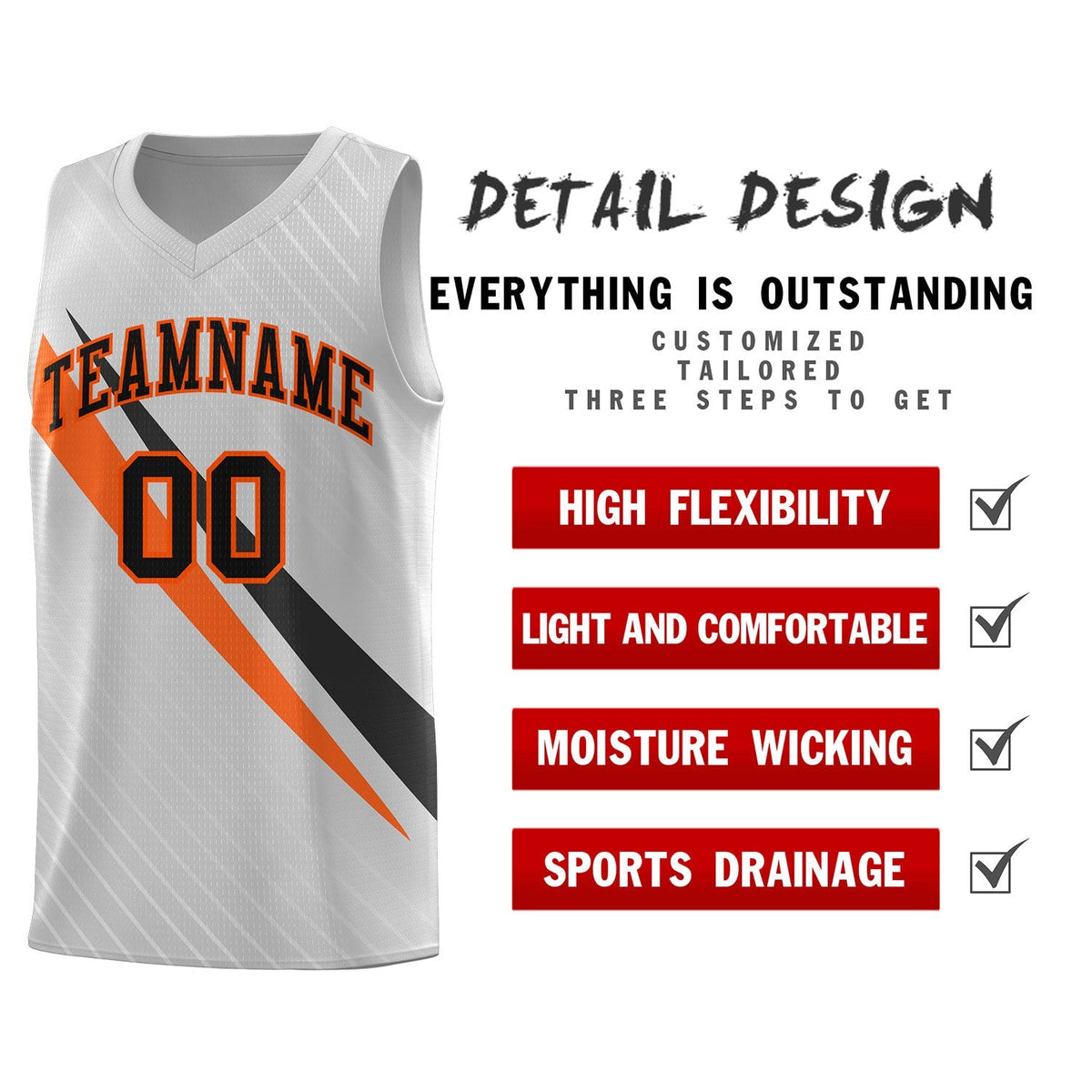 Custom Gray Diagonal Pinstripe Pattern Color Block Sports Uniform Basketball Jersey|KXKSHOP