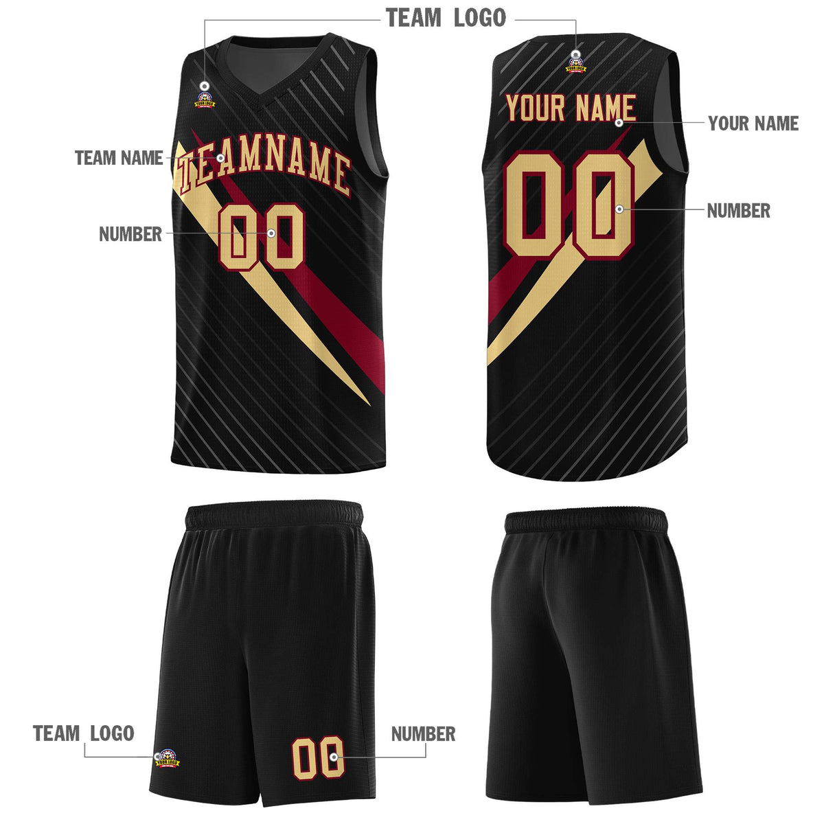 Custom Black Diagonal Pinstripe Pattern Color Block Sports Uniform Basketball Jersey|KXKSHOP