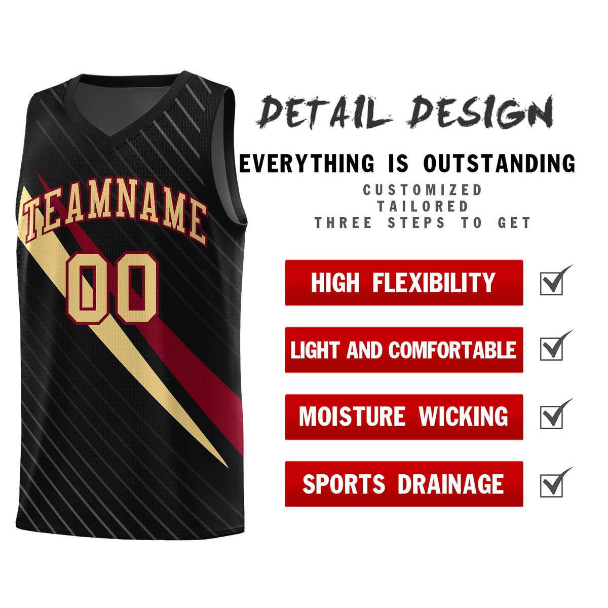 Custom Black Diagonal Pinstripe Pattern Color Block Sports Uniform Basketball Jersey|KXKSHOP