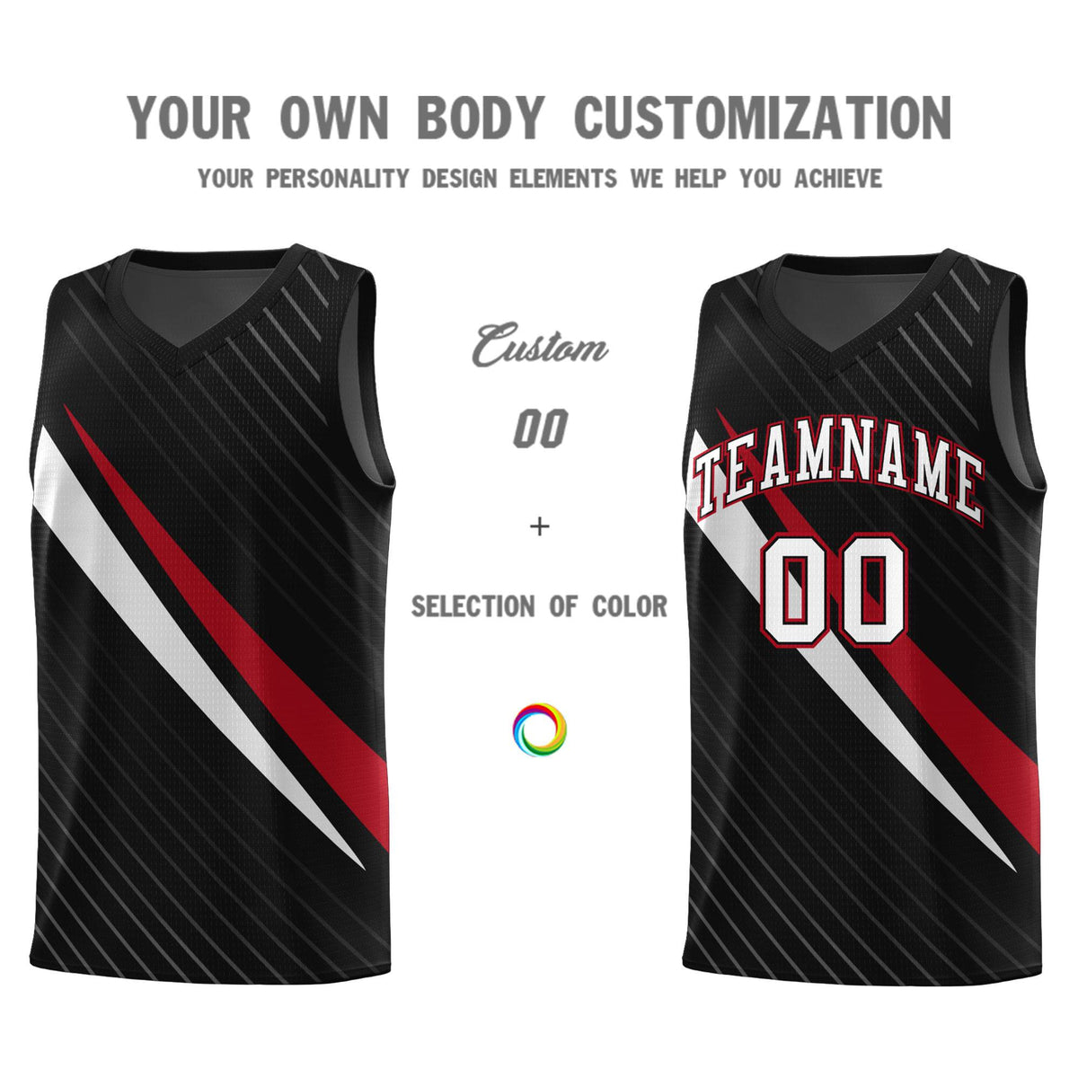 Custom Black Diagonal Pinstripe Pattern Color Block Sports Uniform Basketball Jersey|KXKSHOP