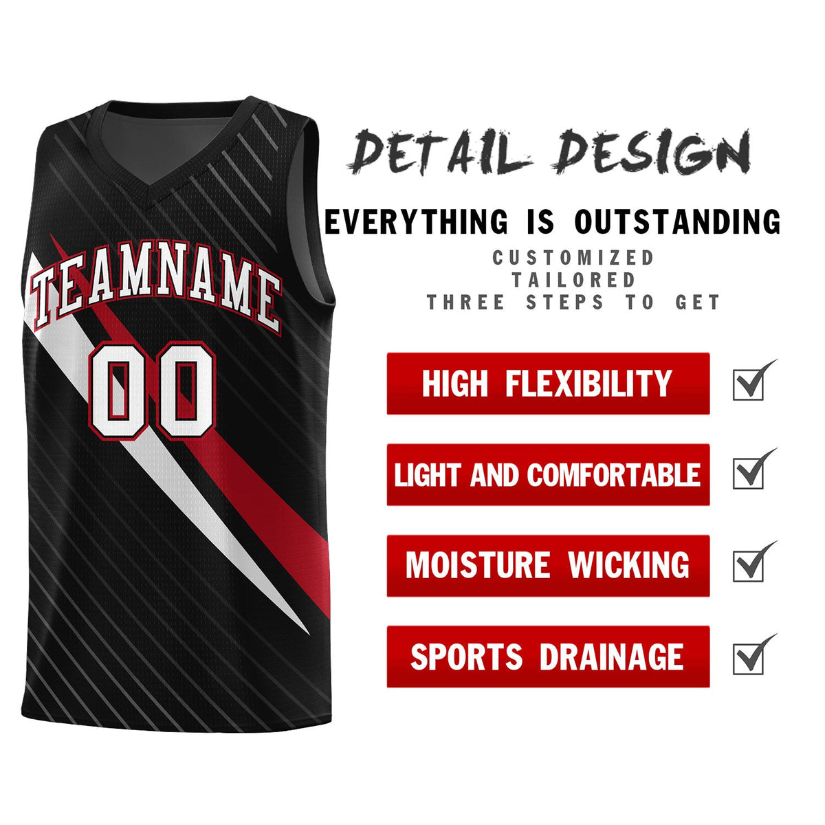 Custom Black Diagonal Pinstripe Pattern Color Block Sports Uniform Basketball Jersey|KXKSHOP