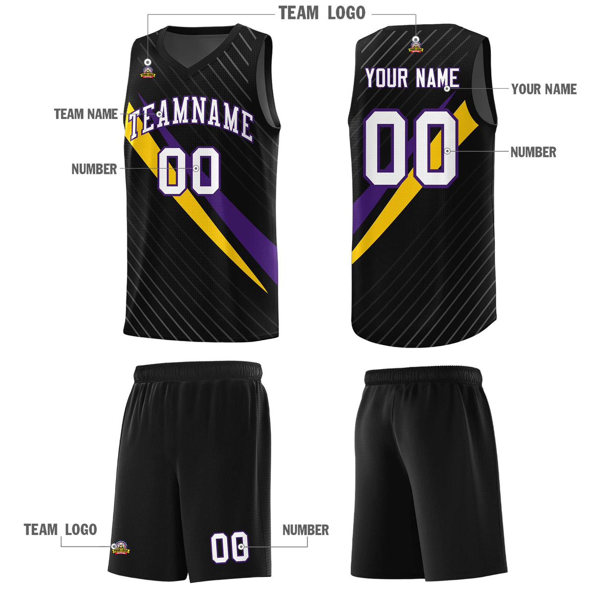 Custom Black Diagonal Pinstripe Pattern Color Block Sports Uniform Basketball Jersey|KXKSHOP