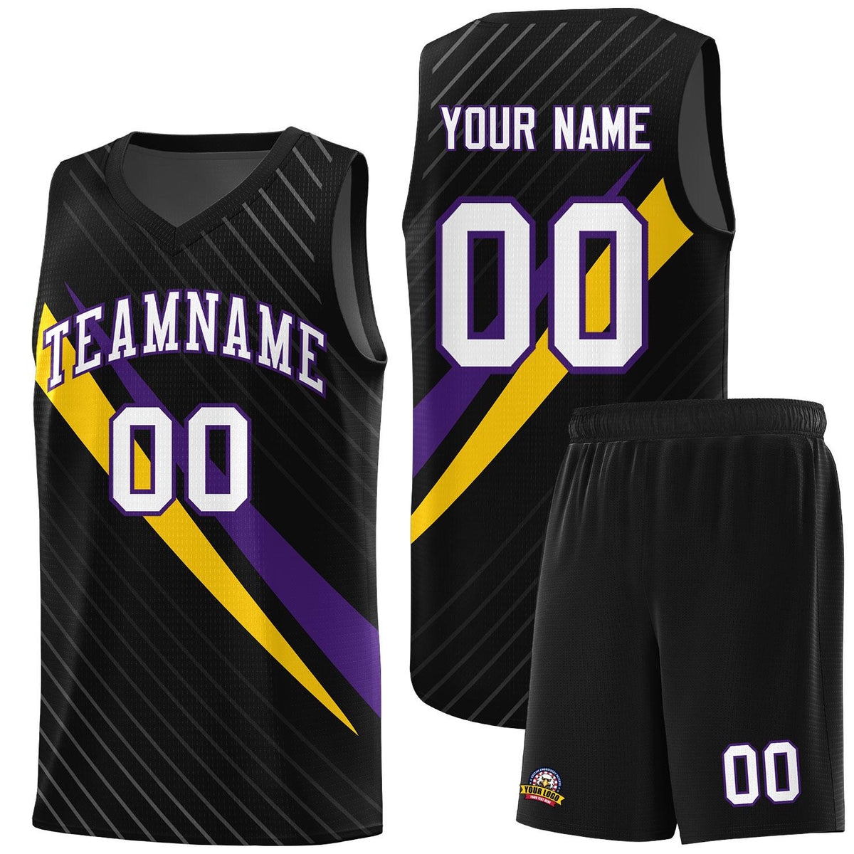 Custom Black Diagonal Pinstripe Pattern Color Block Sports Uniform Basketball Jersey|KXKSHOP