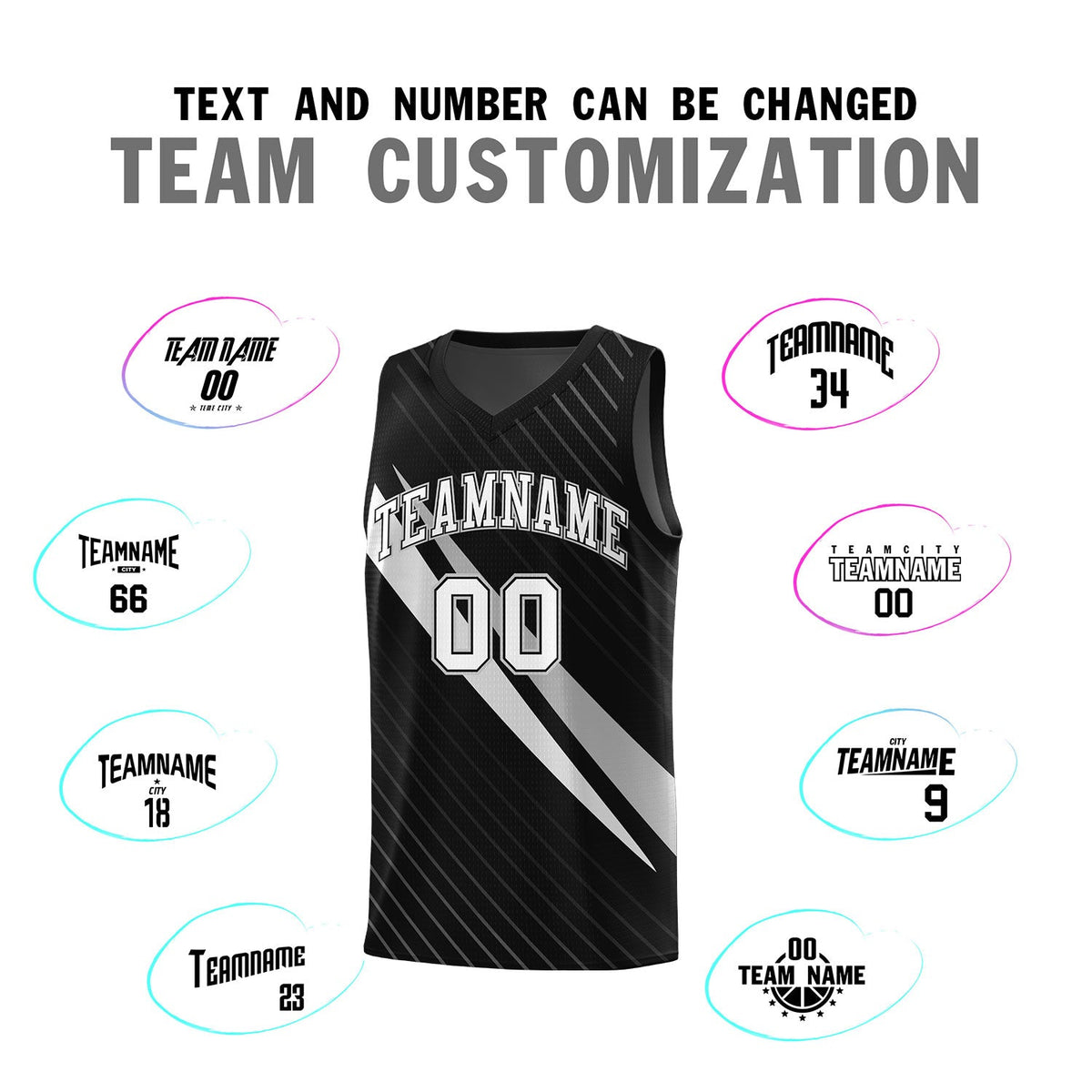 Custom Black Diagonal Pinstripe Pattern Color Block Sports Uniform Basketball Jersey|KXKSHOP