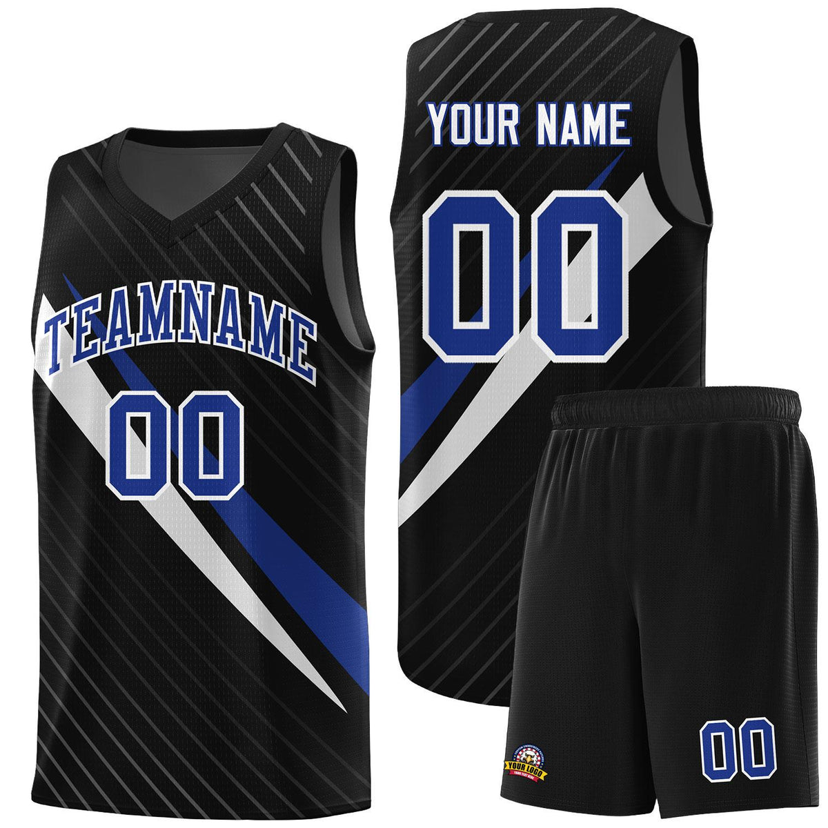 Custom Black Diagonal Pinstripe Pattern Color Block Sports Uniform Basketball Jersey|KXKSHOP