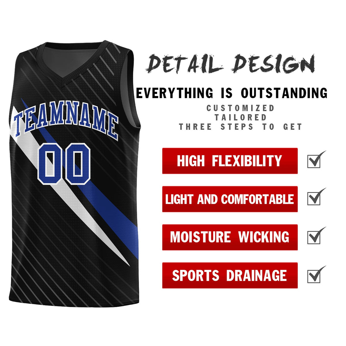 Custom Black Diagonal Pinstripe Pattern Color Block Sports Uniform Basketball Jersey|KXKSHOP