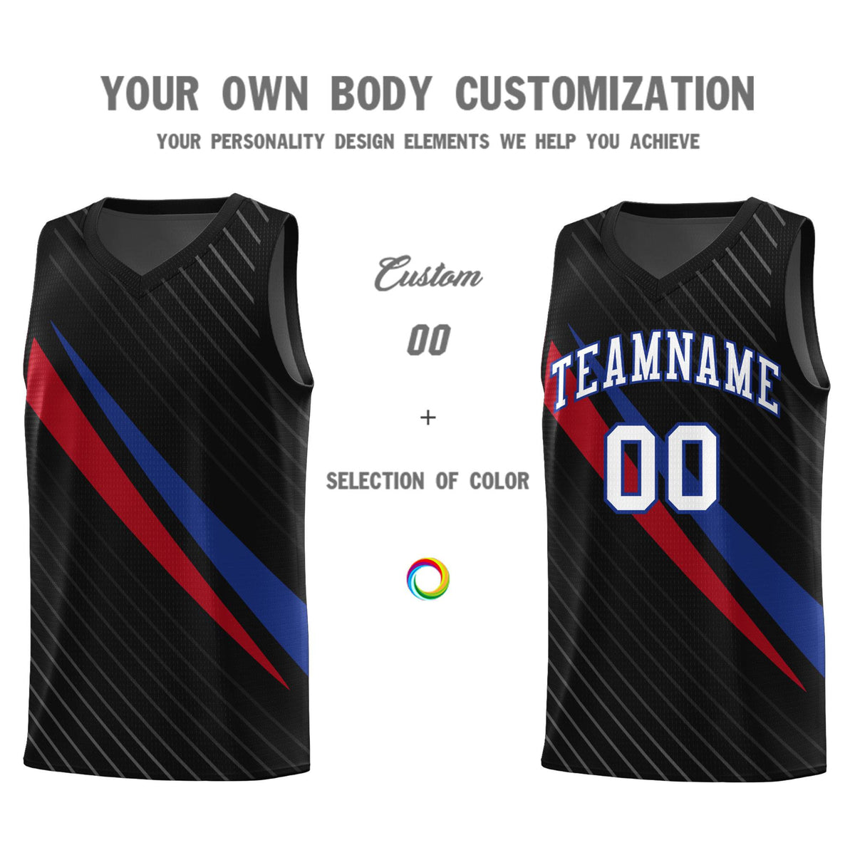 Custom Black Diagonal Pinstripe Pattern Color Block Sports Uniform Basketball Jersey|KXKSHOP