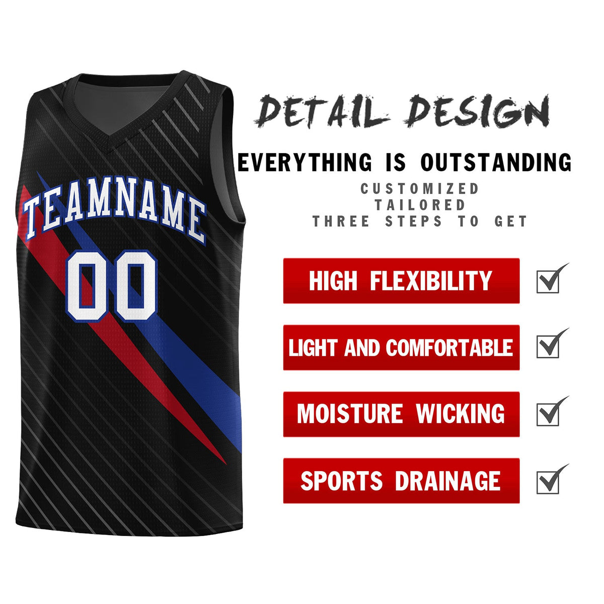 Custom Black Diagonal Pinstripe Pattern Color Block Sports Uniform Basketball Jersey|KXKSHOP