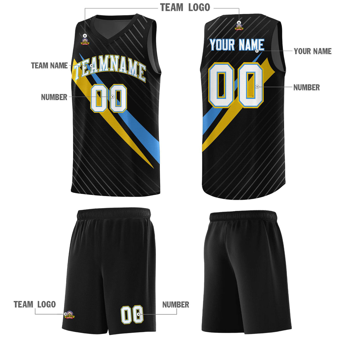 Custom Black Diagonal Pinstripe Pattern Color Block Sports Uniform Basketball Jersey|KXKSHOP