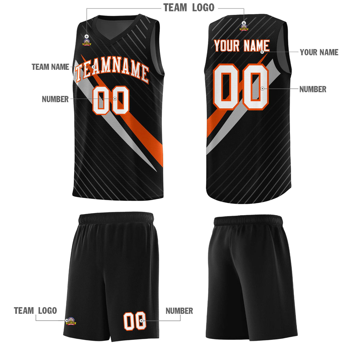 Custom Black Diagonal Pinstripe Pattern Color Block Sports Uniform Basketball Jersey|KXKSHOP