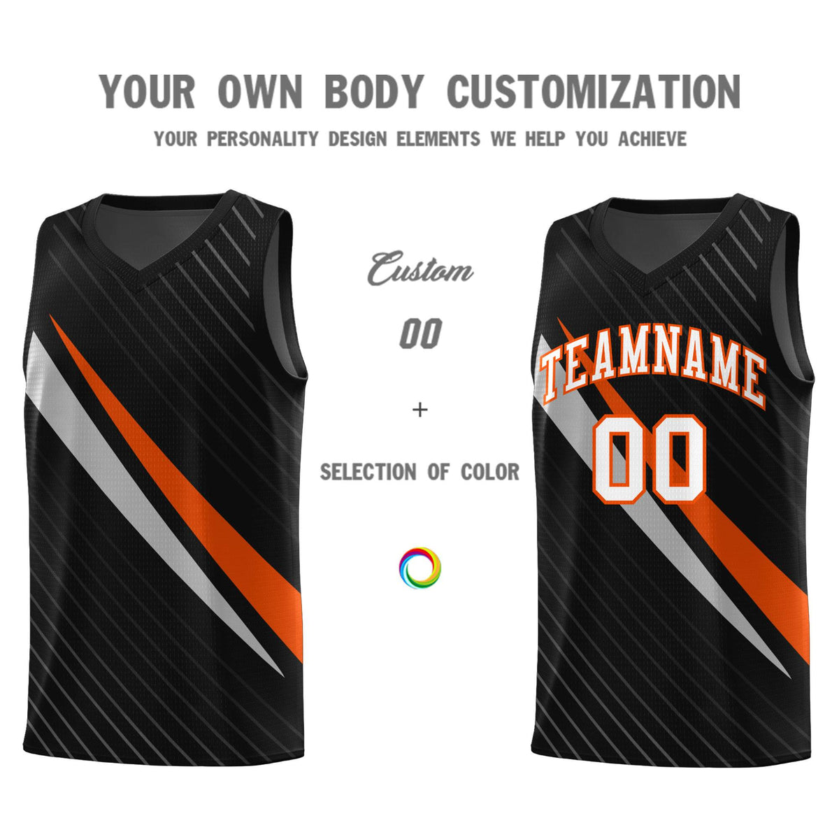 Custom Black Diagonal Pinstripe Pattern Color Block Sports Uniform Basketball Jersey|KXKSHOP