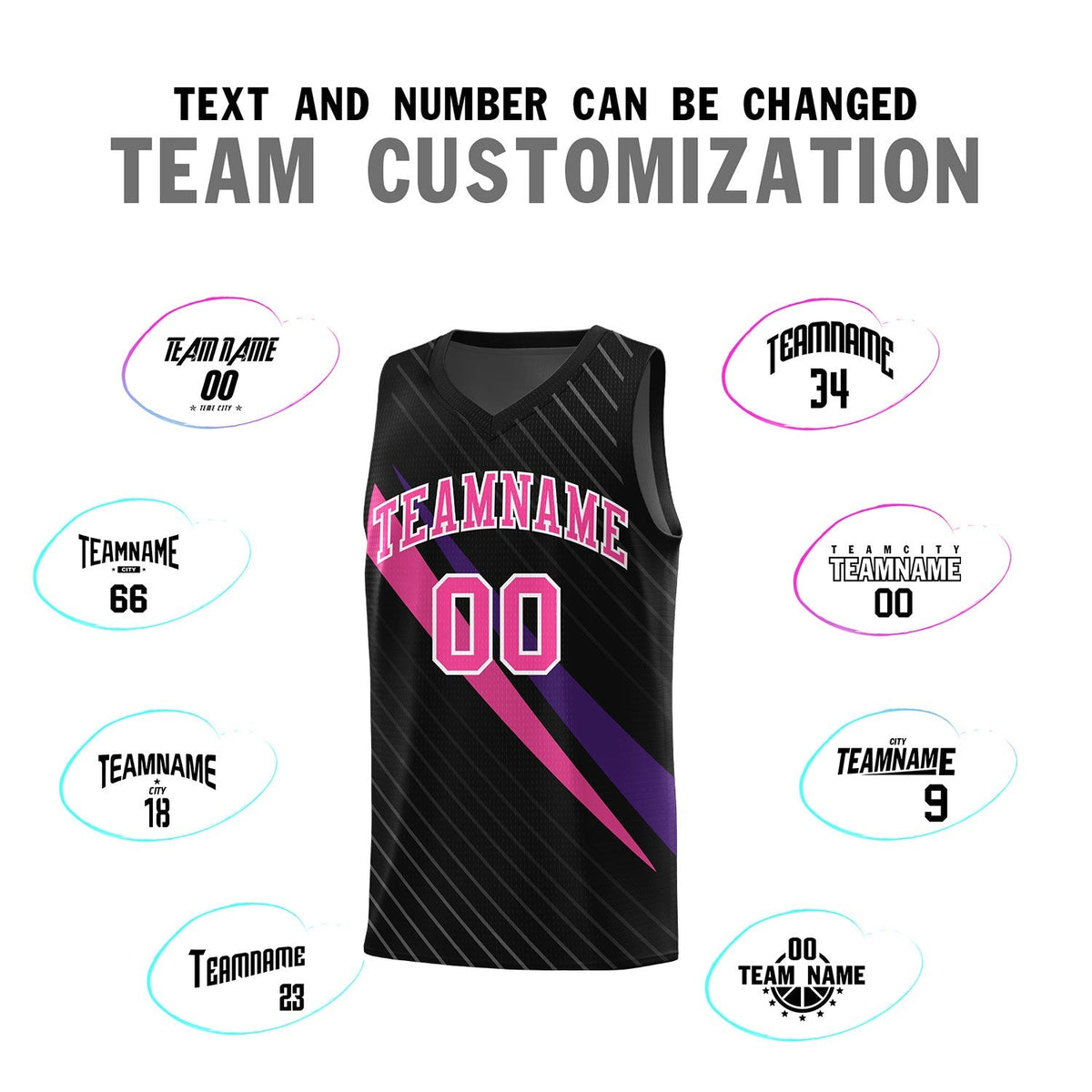 Custom Black Diagonal Pinstripe Pattern Color Block Sports Uniform Basketball Jersey|KXKSHOP