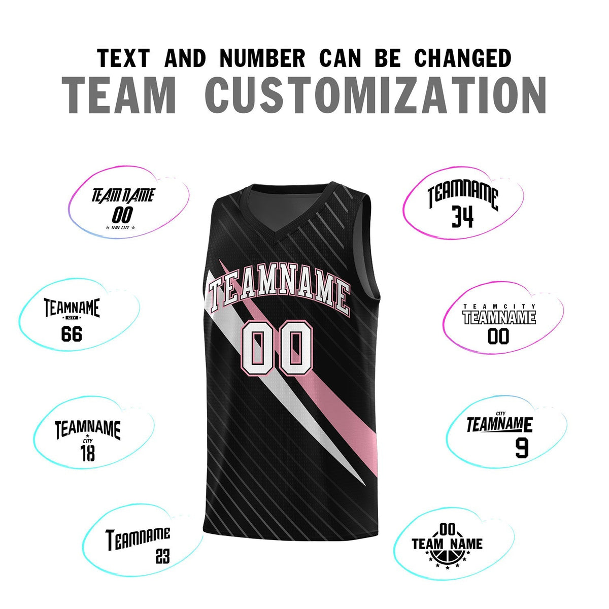 Custom Black Diagonal Pinstripe Pattern Color Block Sports Uniform Basketball Jersey|KXKSHOP