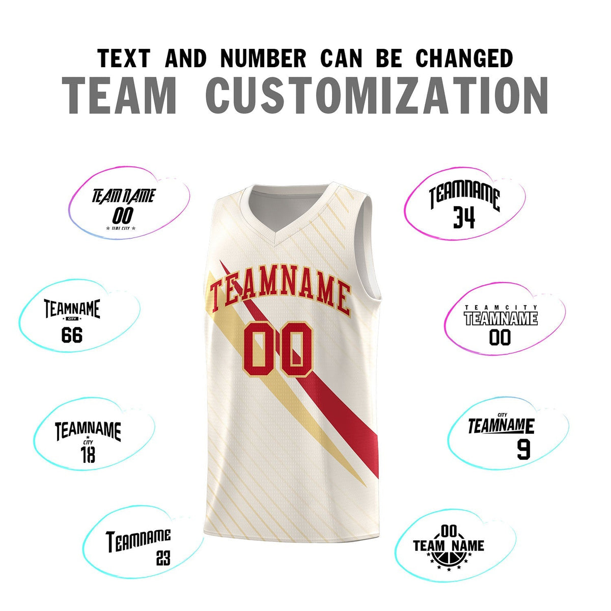 Custom Cream Diagonal Pinstripe Pattern Color Block Sports Uniform Basketball Jersey|KXKSHOP