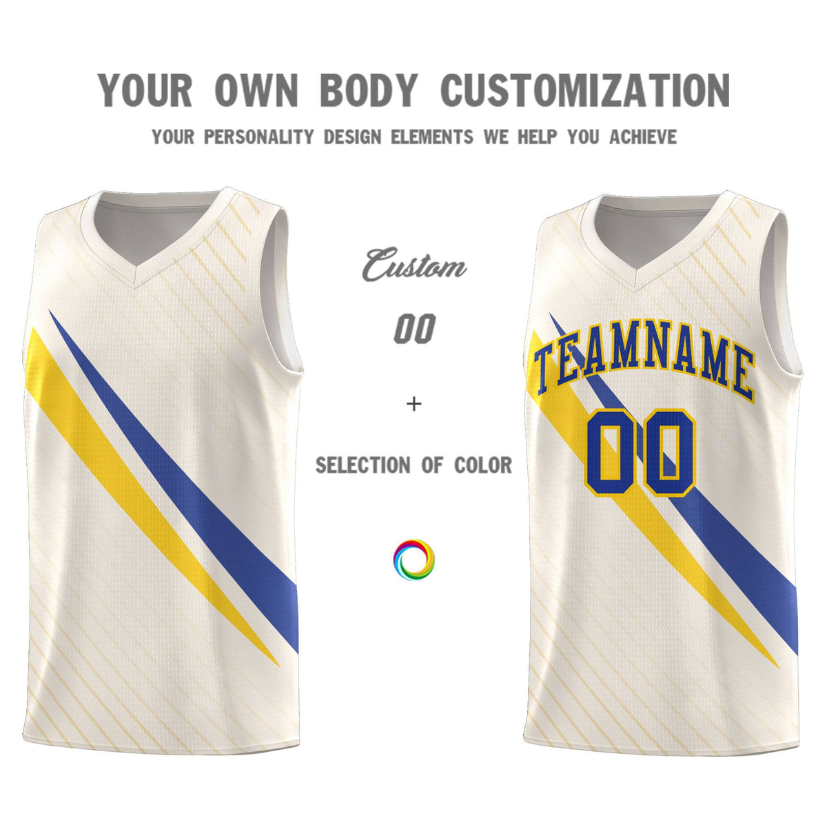 Custom Cream Diagonal Pinstripe Pattern Color Block Sports Uniform Basketball Jersey|KXKSHOP