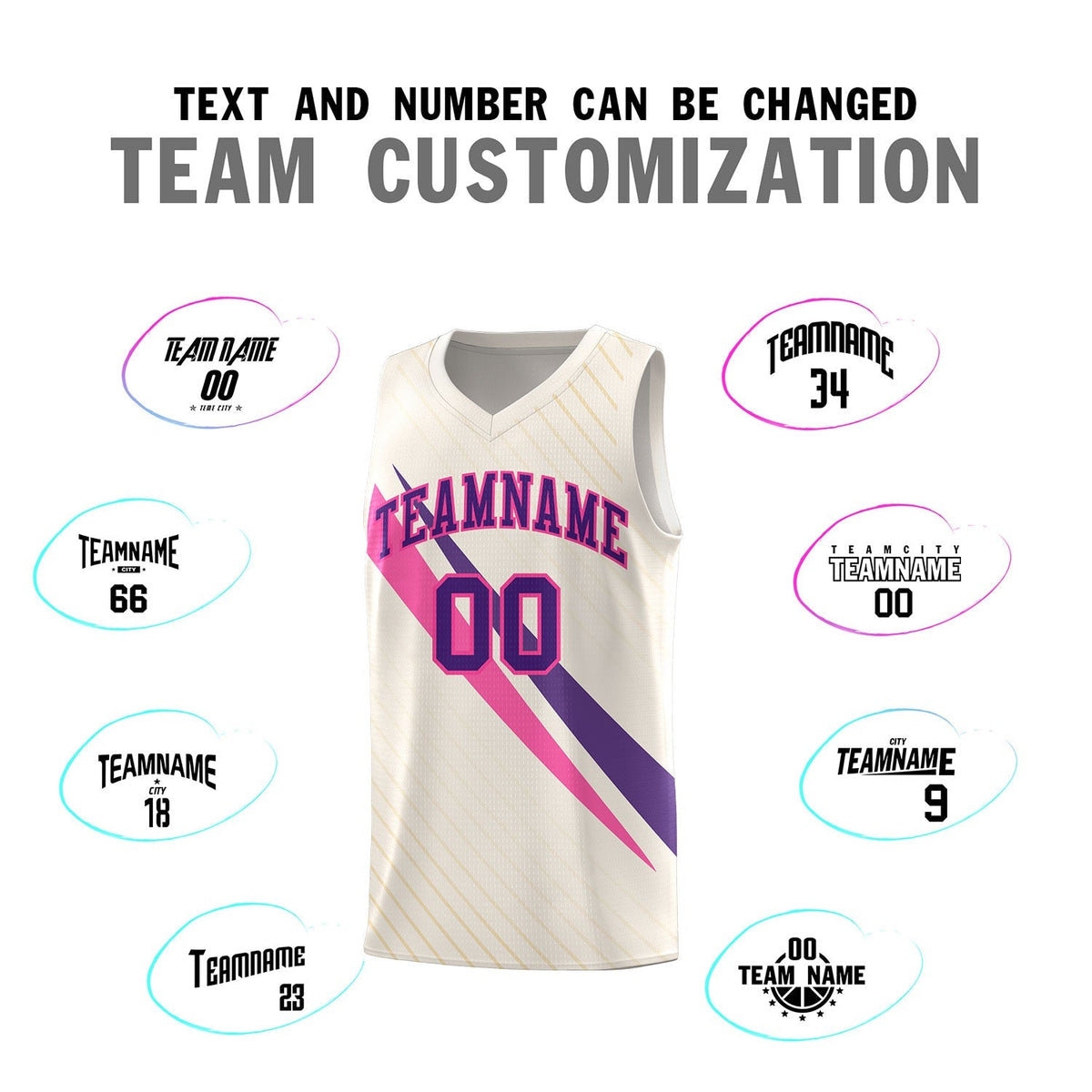Custom Cream Diagonal Pinstripe Pattern Color Block Sports Uniform Basketball Jersey|KXKSHOP