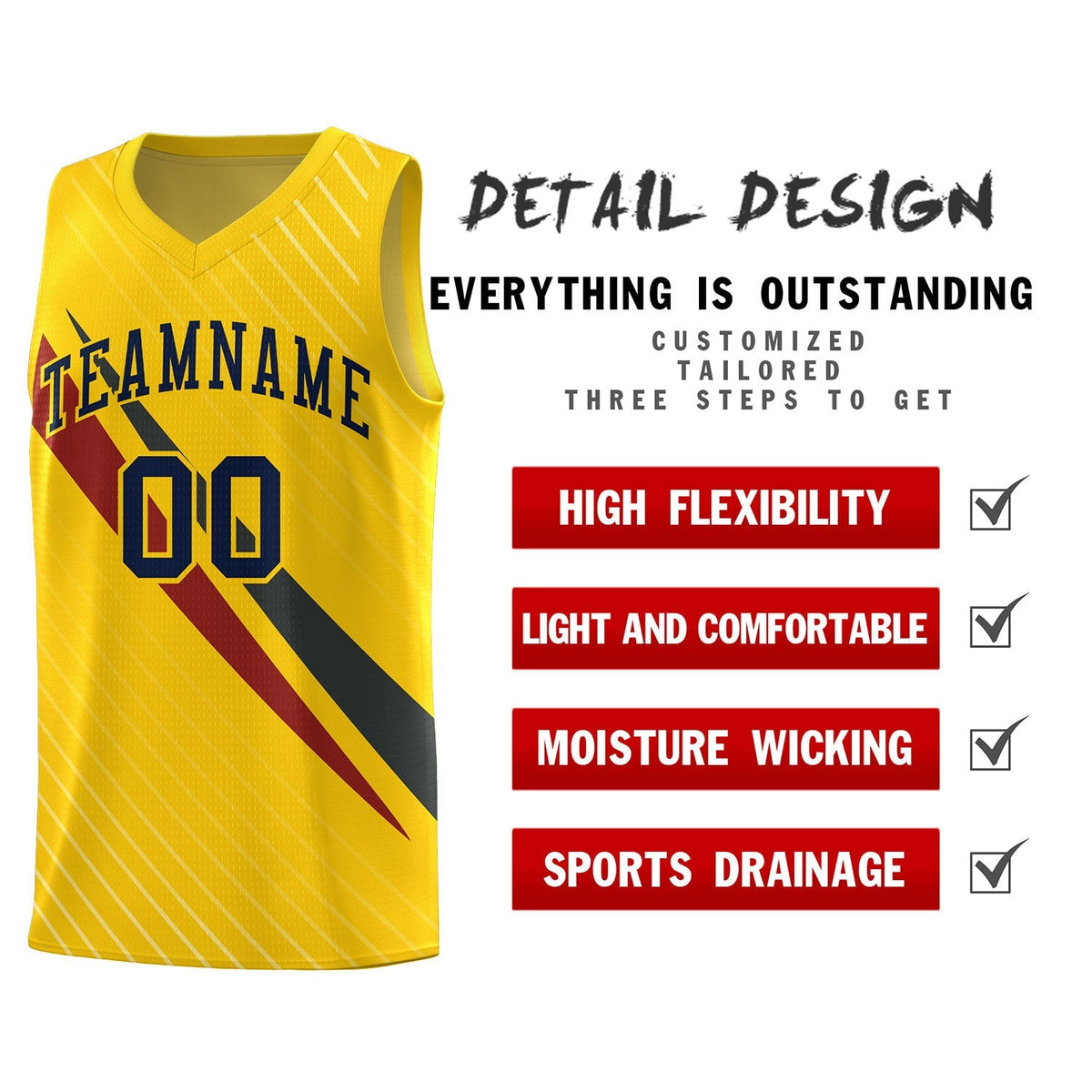 Custom Gold Diagonal Pinstripe Pattern Color Block Sports Uniform Basketball Jersey|KXKSHOP