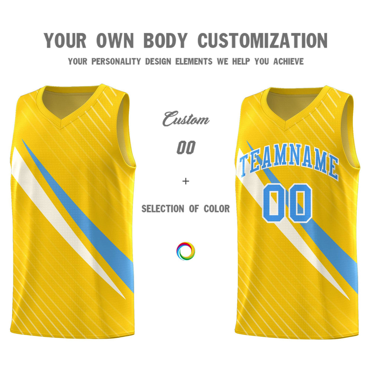 Custom Gold Diagonal Pinstripe Pattern Color Block Sports Uniform Basketball Jersey|KXKSHOP