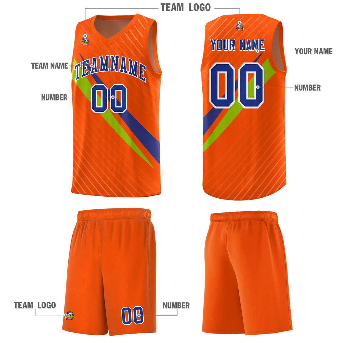 Custom Orange Diagonal Pinstripe Pattern Color Block Sports Uniform Basketball Jersey|KXKSHOP