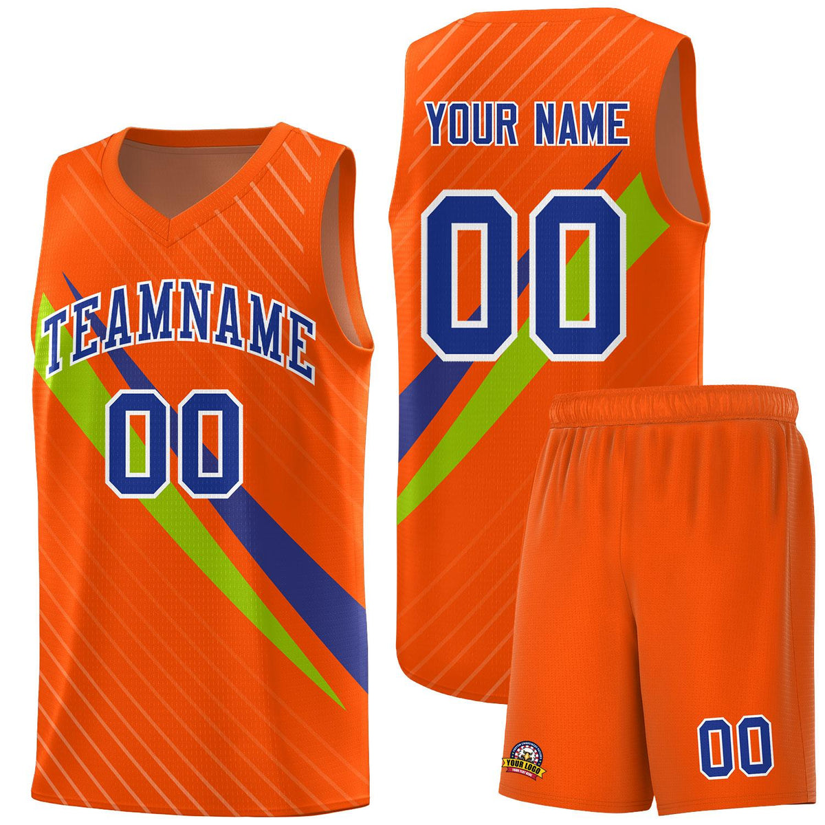 Custom Orange Diagonal Pinstripe Pattern Color Block Sports Uniform Basketball Jersey|KXKSHOP