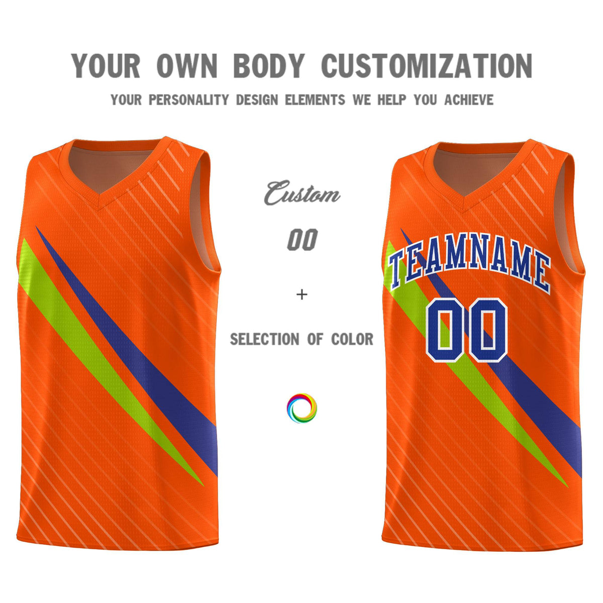 Custom Orange Diagonal Pinstripe Pattern Color Block Sports Uniform Basketball Jersey|KXKSHOP