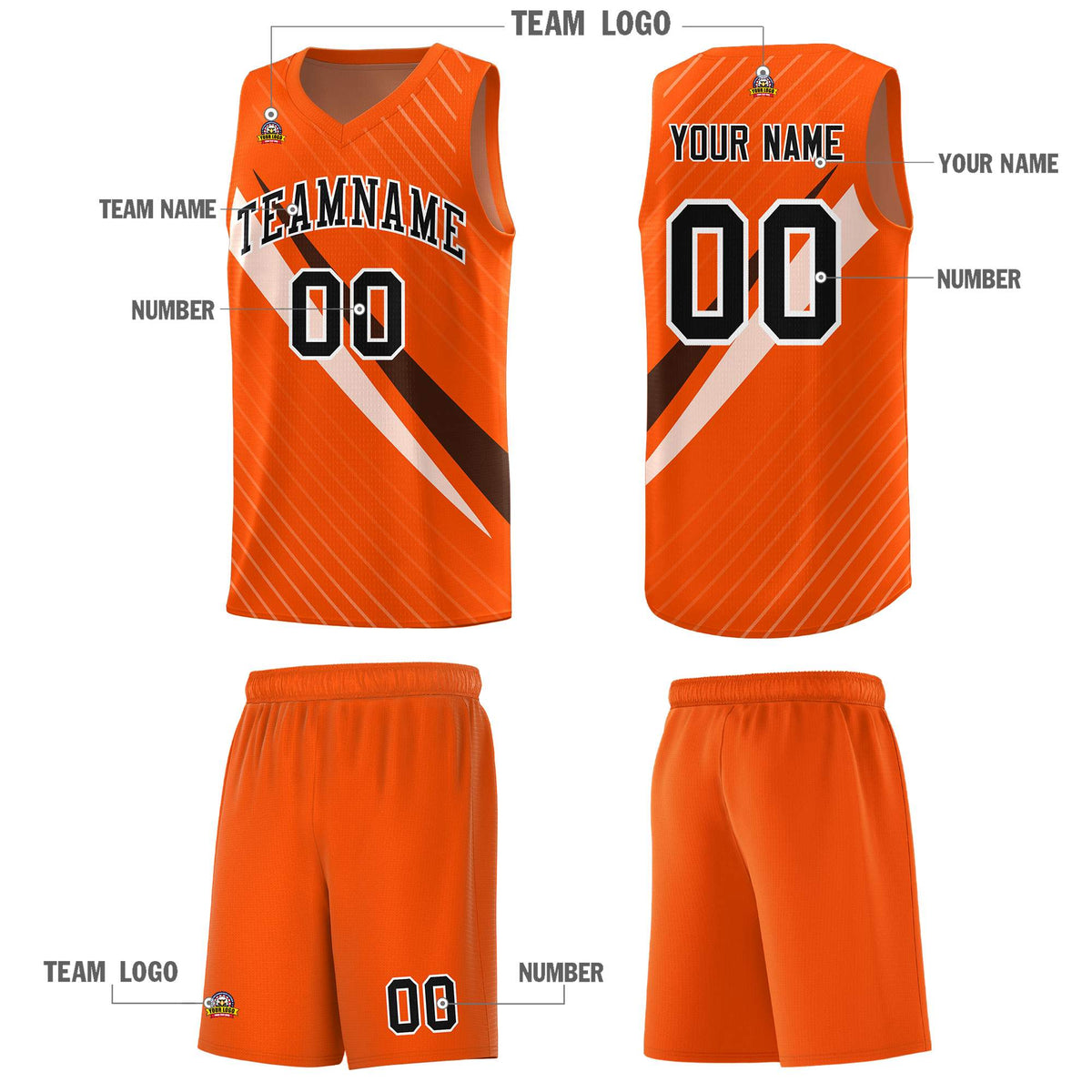 Custom Orange Diagonal Pinstripe Pattern Color Block Sports Uniform Basketball Jersey|KXKSHOP