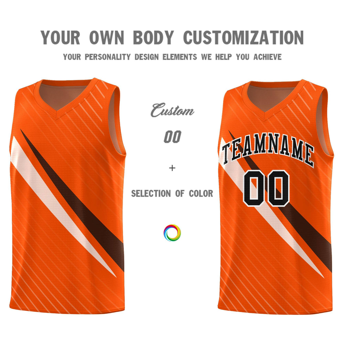 Custom Orange Diagonal Pinstripe Pattern Color Block Sports Uniform Basketball Jersey|KXKSHOP