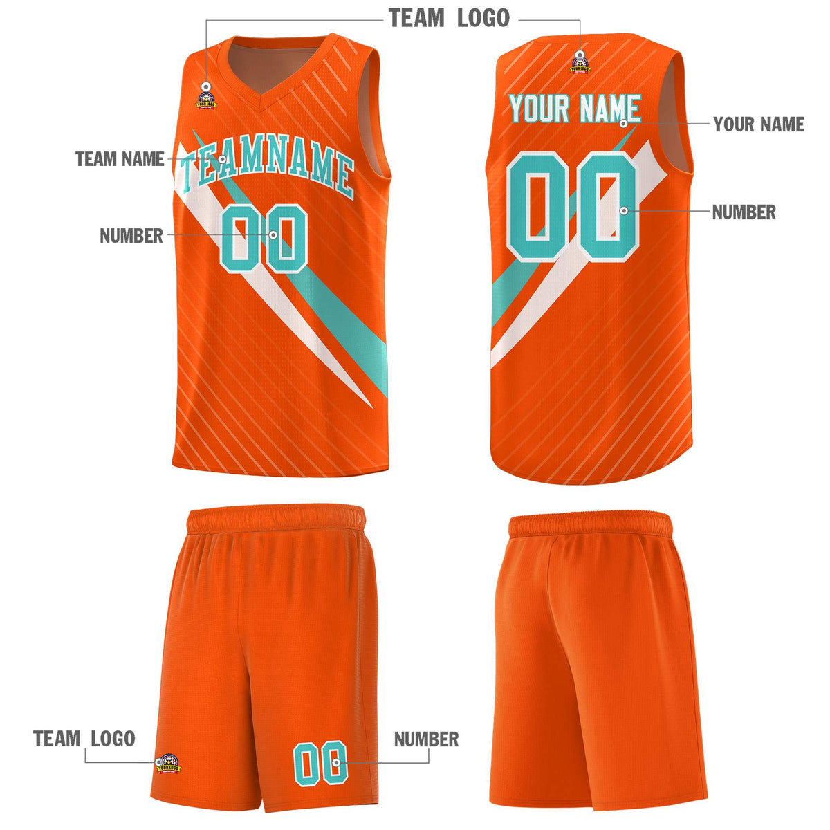 Custom Orange Diagonal Pinstripe Pattern Color Block Sports Uniform Basketball Jersey|KXKSHOP