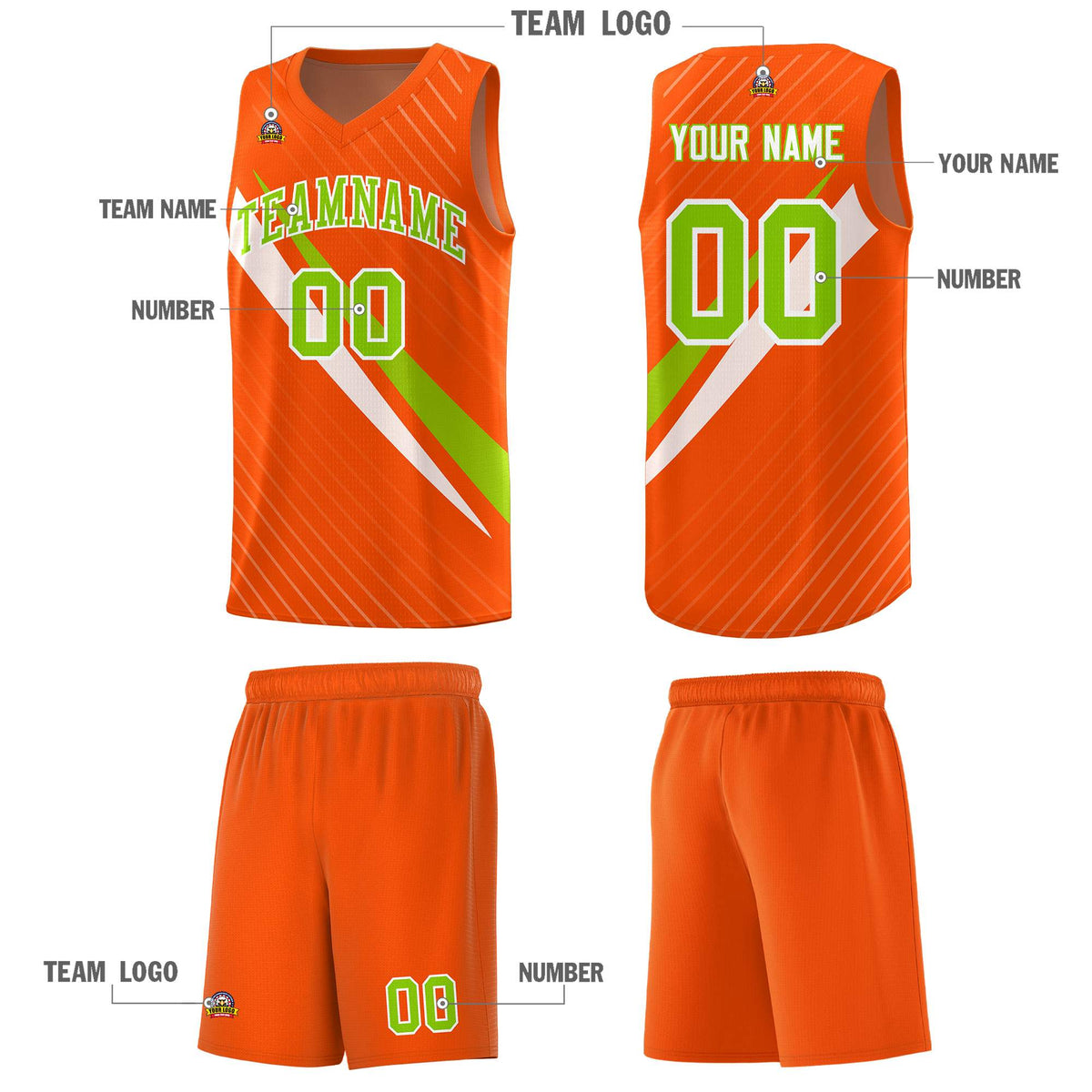 Custom Orange Diagonal Pinstripe Pattern Color Block Sports Uniform Basketball Jersey|KXKSHOP