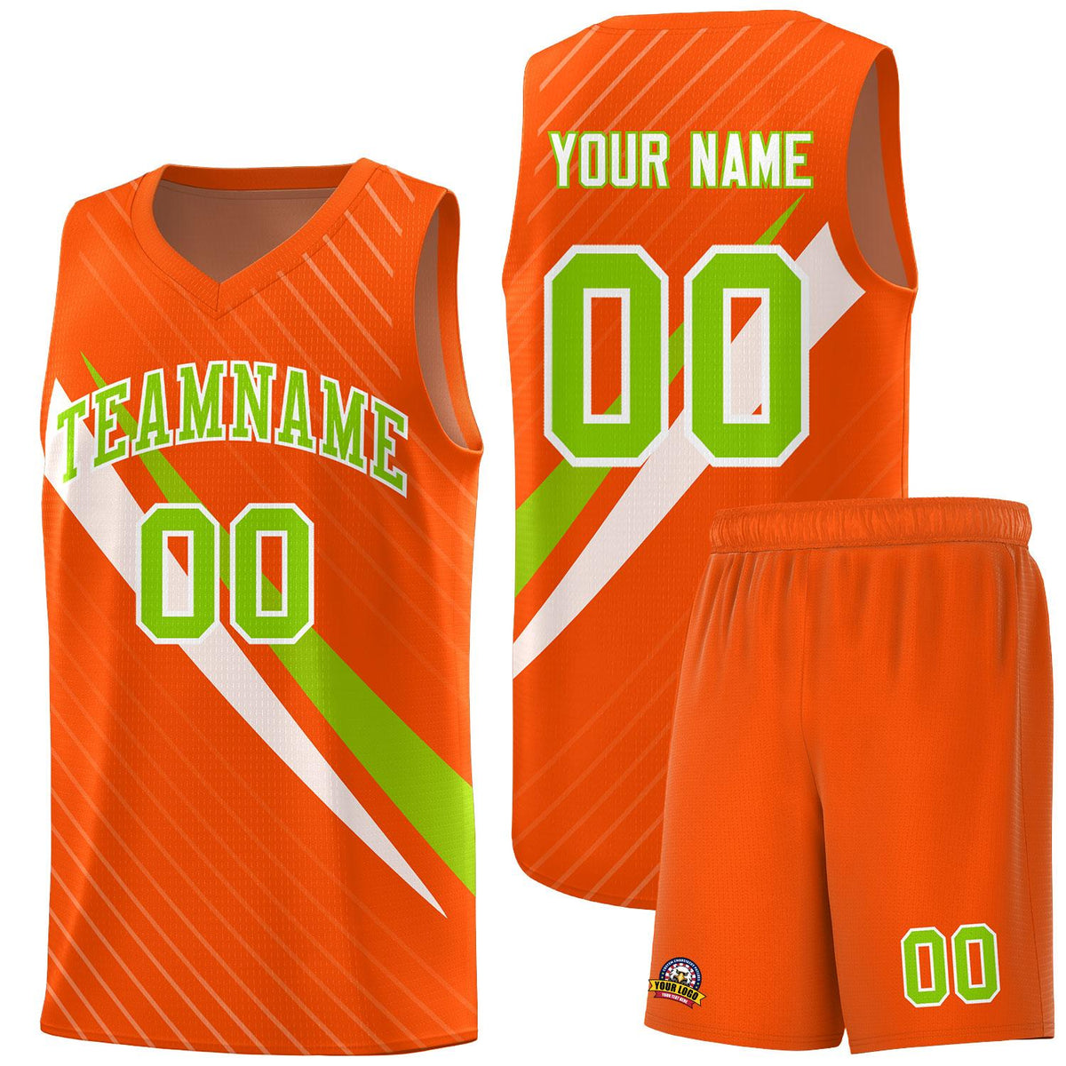 Custom Orange Diagonal Pinstripe Pattern Color Block Sports Uniform Basketball Jersey|KXKSHOP