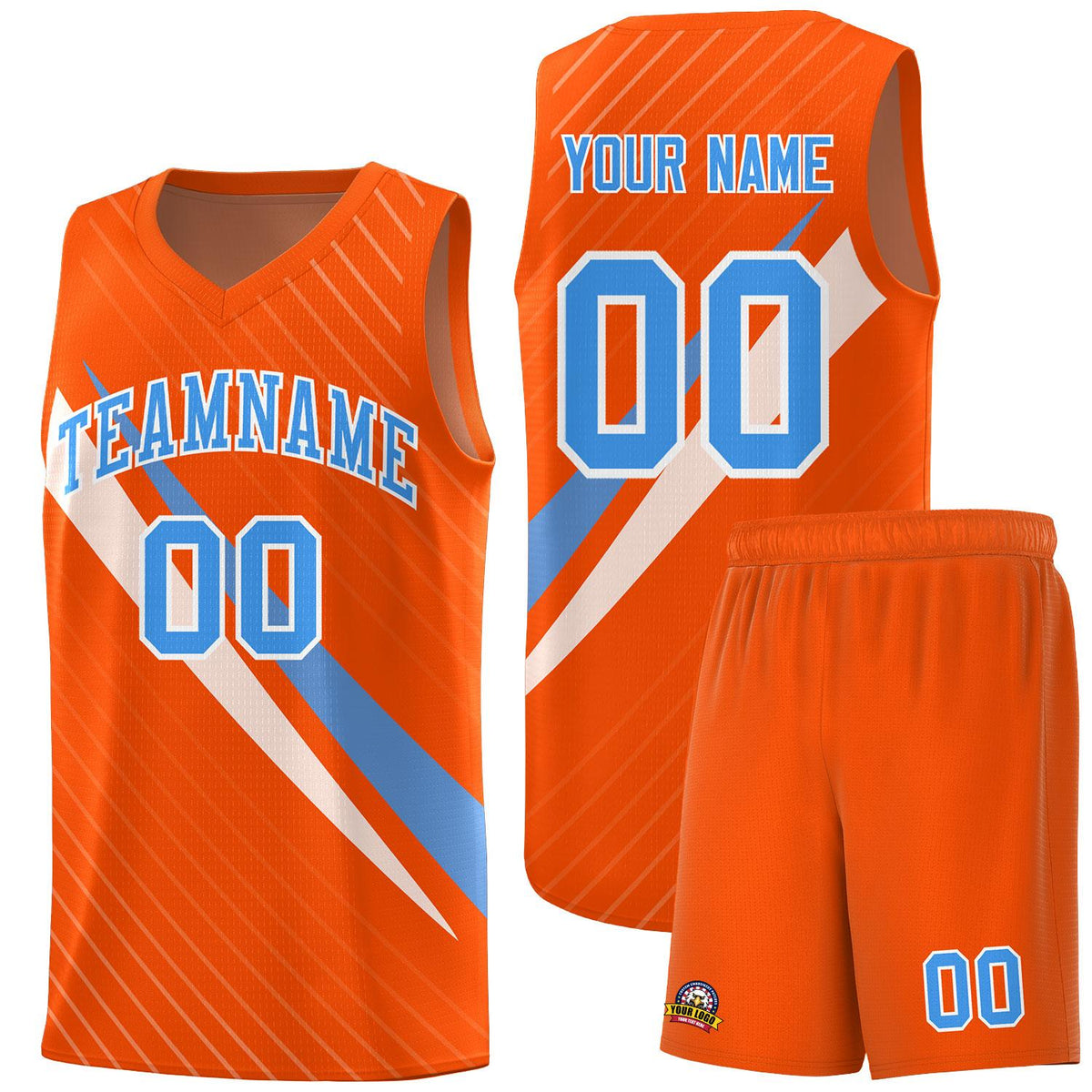 Custom Orange Diagonal Pinstripe Pattern Color Block Sports Uniform Basketball Jersey|KXKSHOP