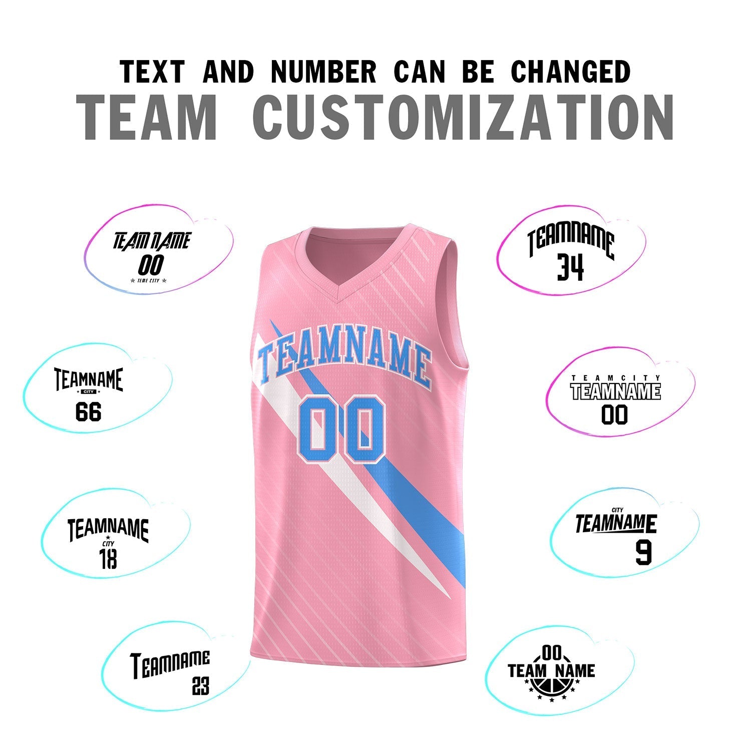 Custom Light Pink Diagonal Pinstripe Pattern Color Block Sports Uniform Basketball Jersey|KXKSHOP