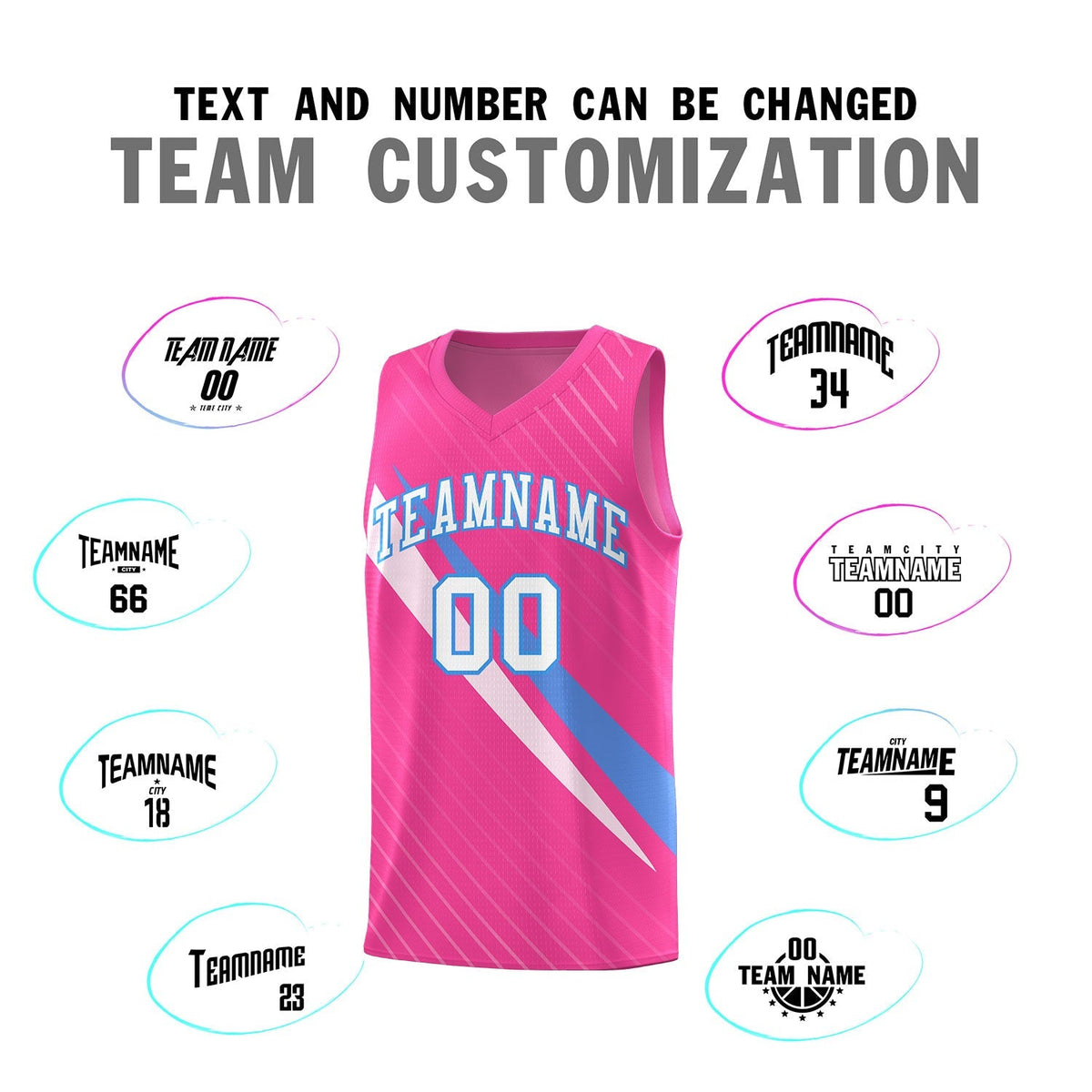 Custom Pink Diagonal Pinstripe Pattern Color Block Sports Uniform Basketball Jersey|KXKSHOP