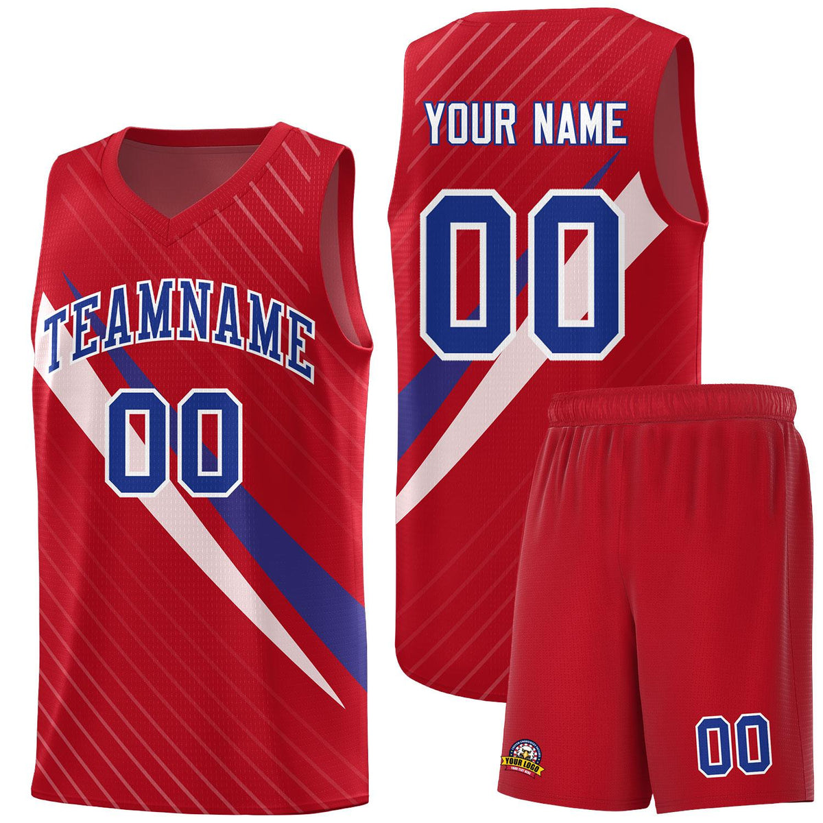 Custom Red Diagonal Pinstripe Pattern Color Block Sports Uniform Basketball Jersey|KXKSHOP