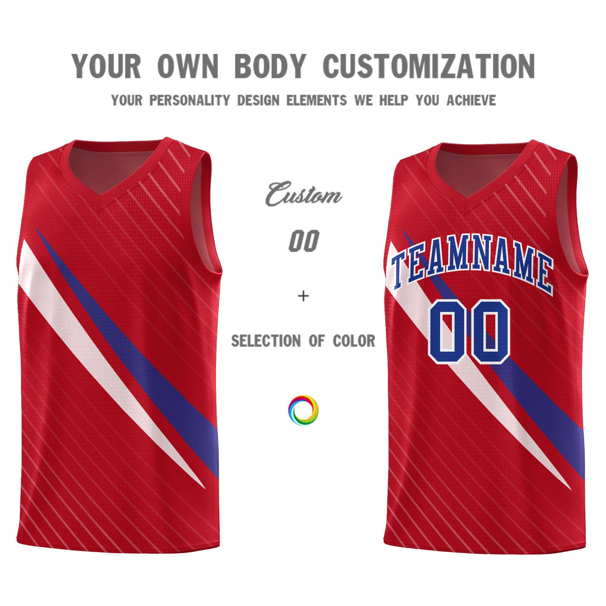 Custom Red Diagonal Pinstripe Pattern Color Block Sports Uniform Basketball Jersey|KXKSHOP