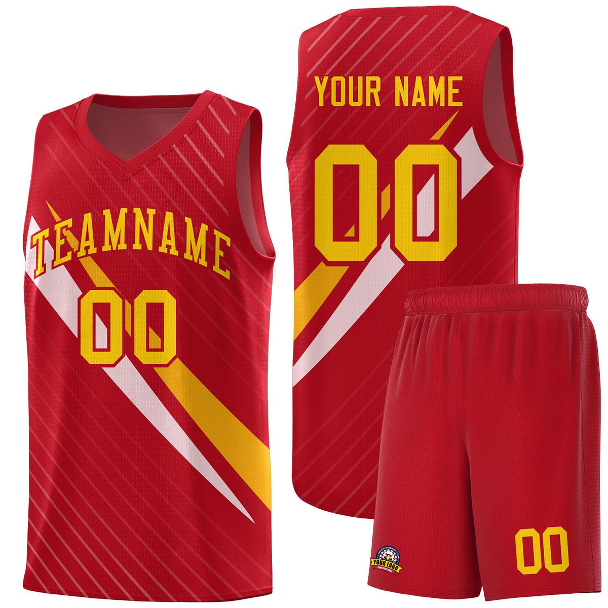 Custom Red Diagonal Pinstripe Pattern Color Block Sports Uniform Basketball Jersey|KXKSHOP