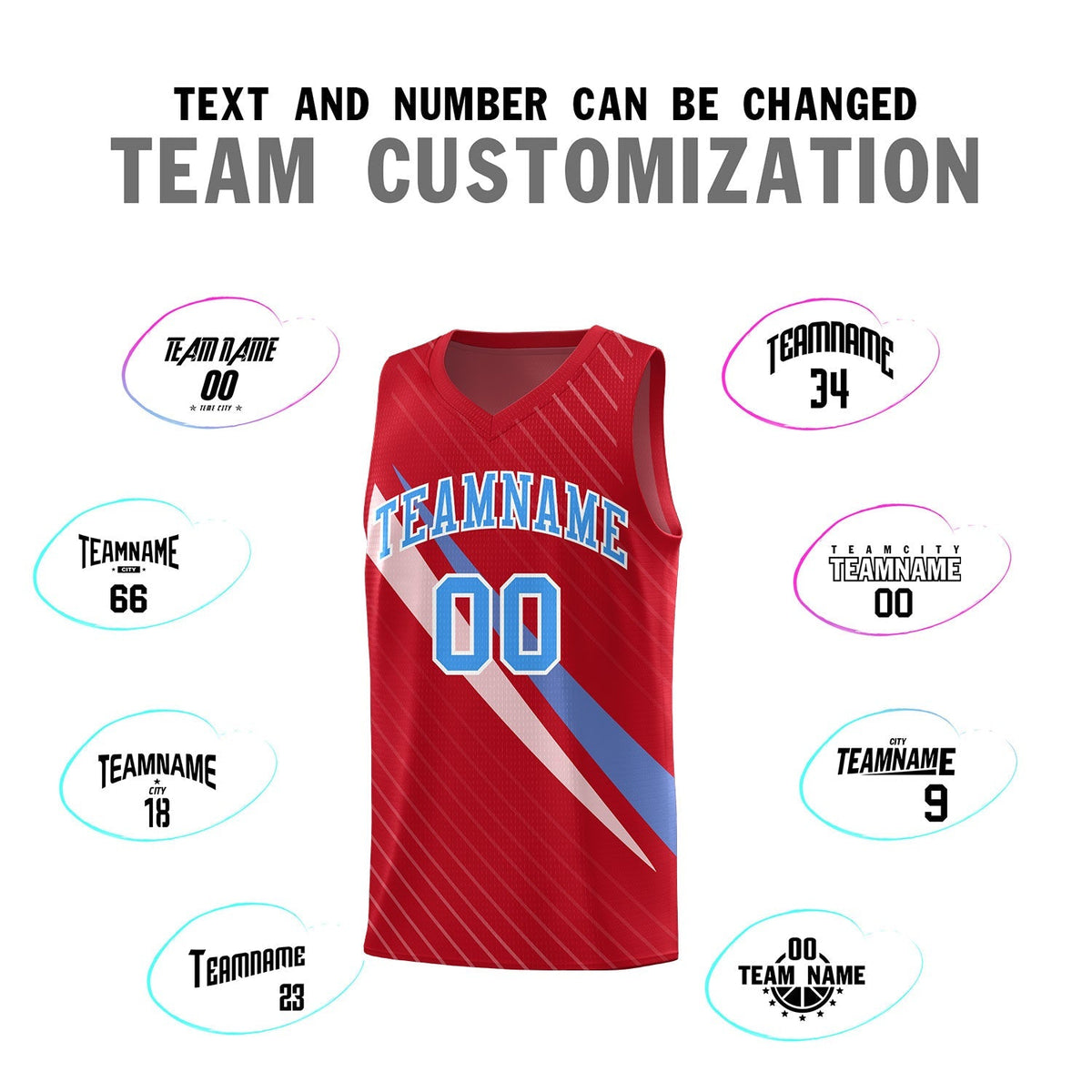 Custom Red Diagonal Pinstripe Pattern Color Block Sports Uniform Basketball Jersey|KXKSHOP