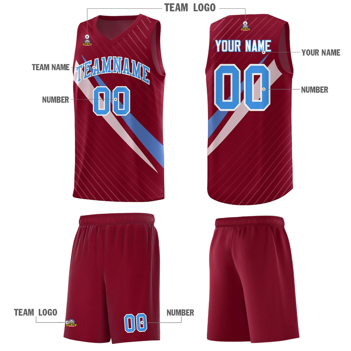 Custom Crimson Diagonal Pinstripe Pattern Color Block Sports Uniform Basketball Jersey|KXKSHOP