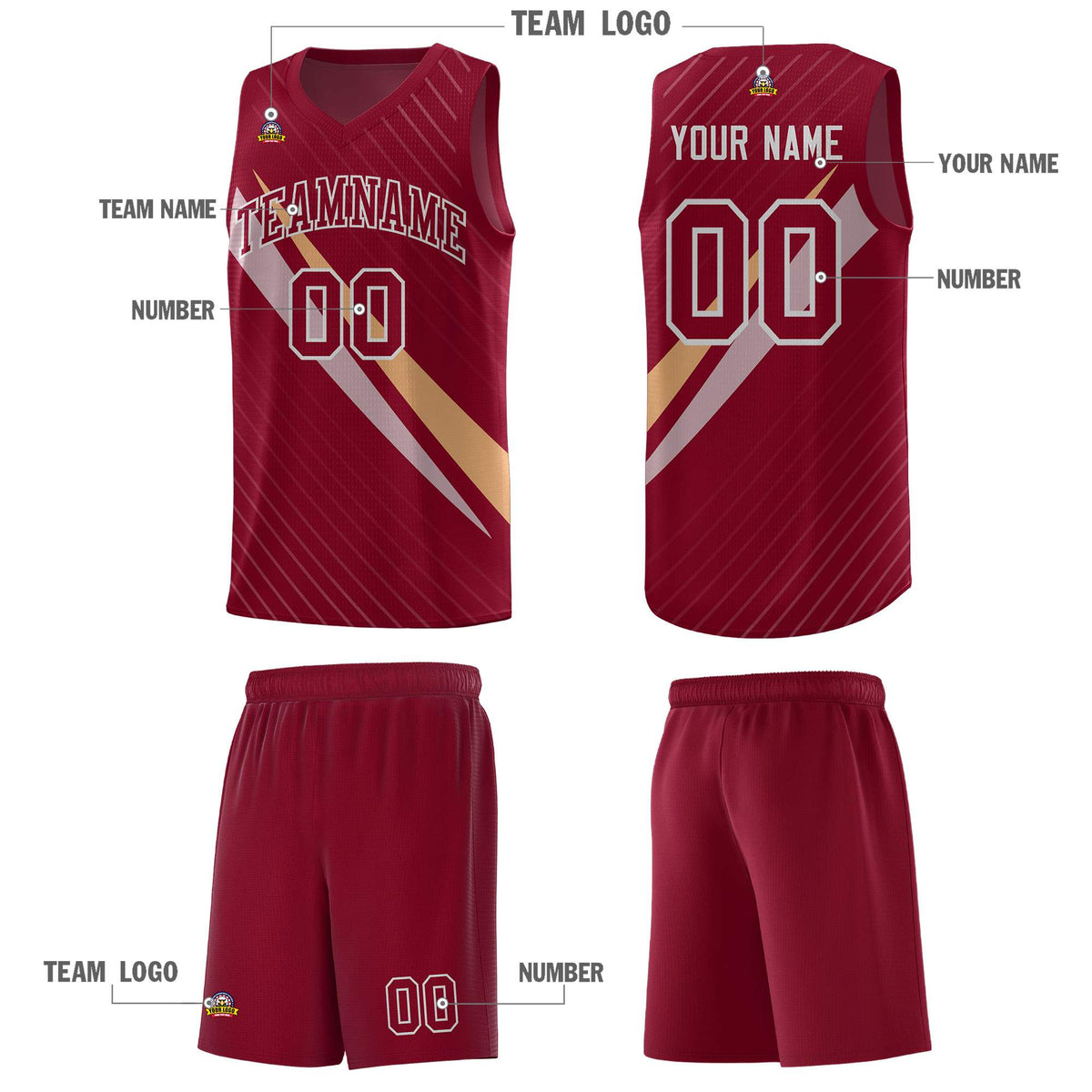 Custom Crimson Diagonal Pinstripe Pattern Color Block Sports Uniform Basketball Jersey|KXKSHOP