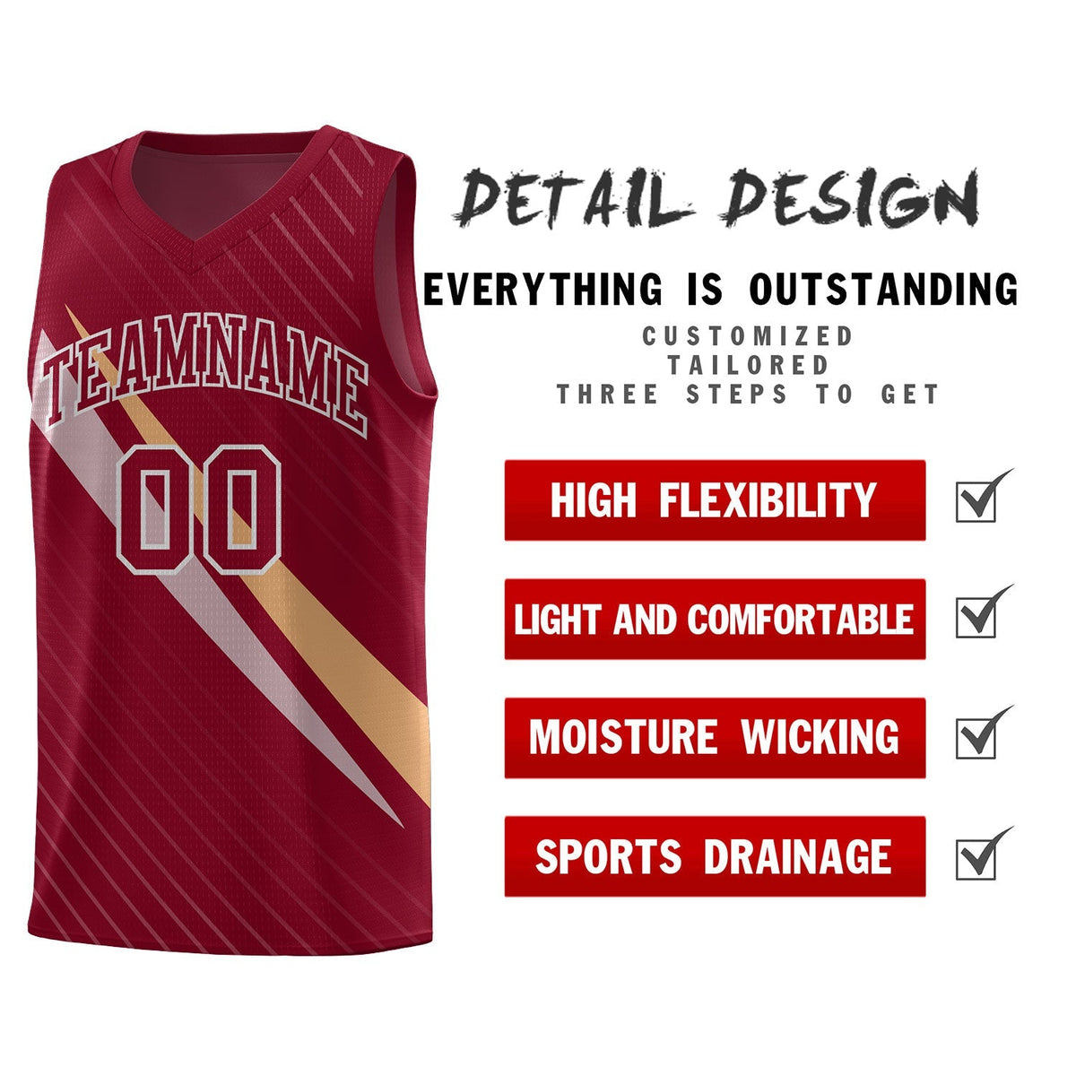 Custom Crimson Diagonal Pinstripe Pattern Color Block Sports Uniform Basketball Jersey|KXKSHOP